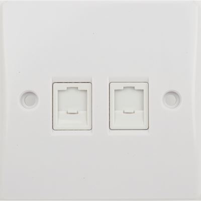 Picture of Twin RJ45 Data outlet Flat
white plastic
