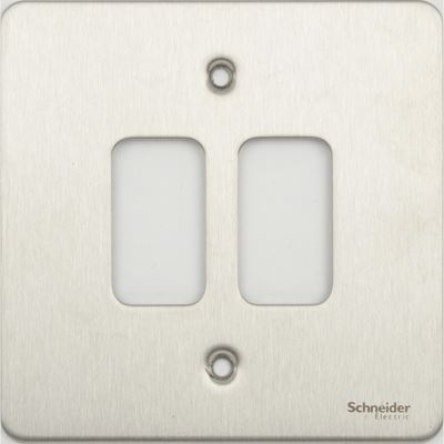 Picture of 2 GANG STAINLESS STEEL GRID PLATE SCREWED