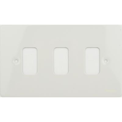 Picture of 3 Module white metal plate