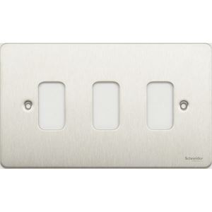 Picture of 3 GANG STAINLESS STEEL GRID PLATE SCREWED