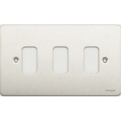 Picture of 3 GANG STAINLESS STEEL GRID PLATE SCREWED