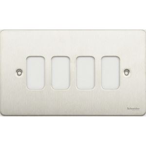 Picture of 4 GANG STAINLESS STEEL GRID PLATE SCREWED