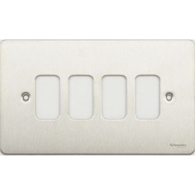 Picture of 4 GANG STAINLESS STEEL GRID PLATE SCREWED