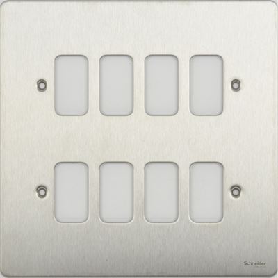Picture of 8 GANG STAINLESS STEEL GRID PLATE SCREWED