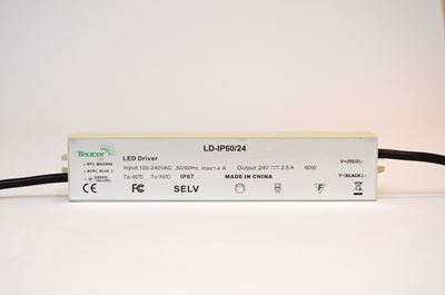 Picture of 60W DC LED DRIVER 24V IN IP67
NON DIMMABLE
