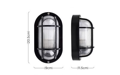 Picture of BLACK 60watt ES Bulkhead c/w Guard
SUN