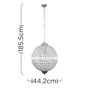 Picture of ICONIC MANCUNIA K9 CRYSTAL GLOBE CEILING LIGHT CHROME E27
SUN