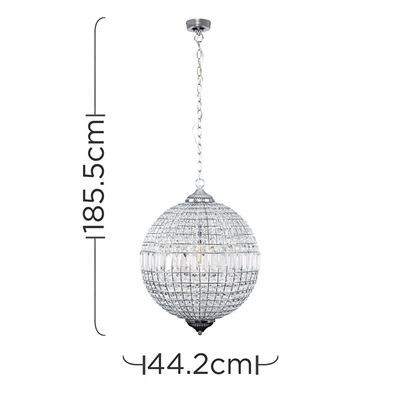 Picture of ICONIC MANCUNIA K9 CRYSTAL GLOBE CEILING LIGHT CHROME E27
SUN