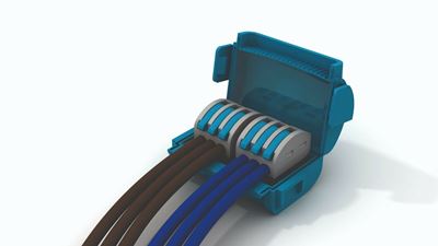 Picture of MINI JUNCTION BOX 2 X 3 POLE WAGO CONNECTORS
SHELL BOX  IP68 GEL FILLED RE-ENTERABLE
46 X 33 X 23