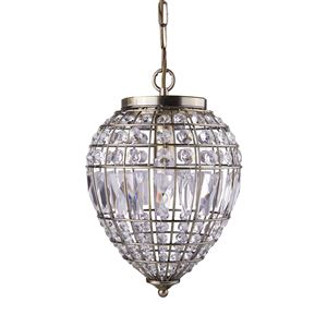 Picture of ANTIQUE BRASS/CRYSTAL GLASS  PENDANT
60W ES