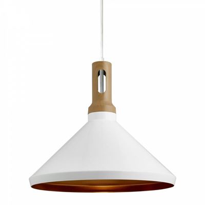 Picture of WHITE/WOOD PENDANT
60W ES