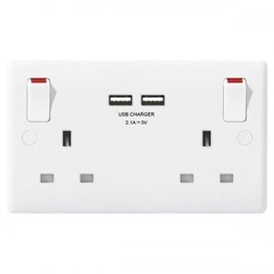 Picture of 2gang Switched Socket  c/w 2 usb 3.1a